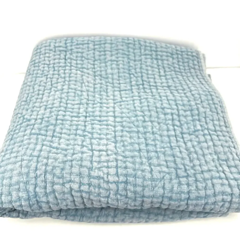 Pottery Barn stone washed denim reversible quilt cover
